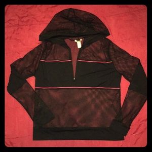 Fishnet half zip hoodie